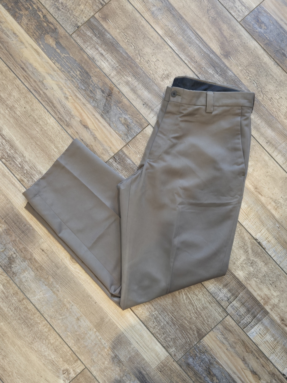 Kenneth Cole Reaction Mens Dress Pants Taupe Brown Flat Front Trousers 33x30